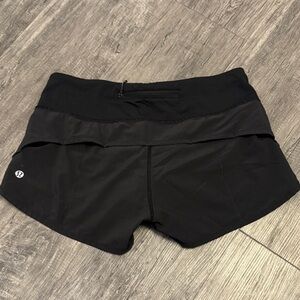 lululemon athletica Black Athletic Run Shorts with Back Zip Pocket